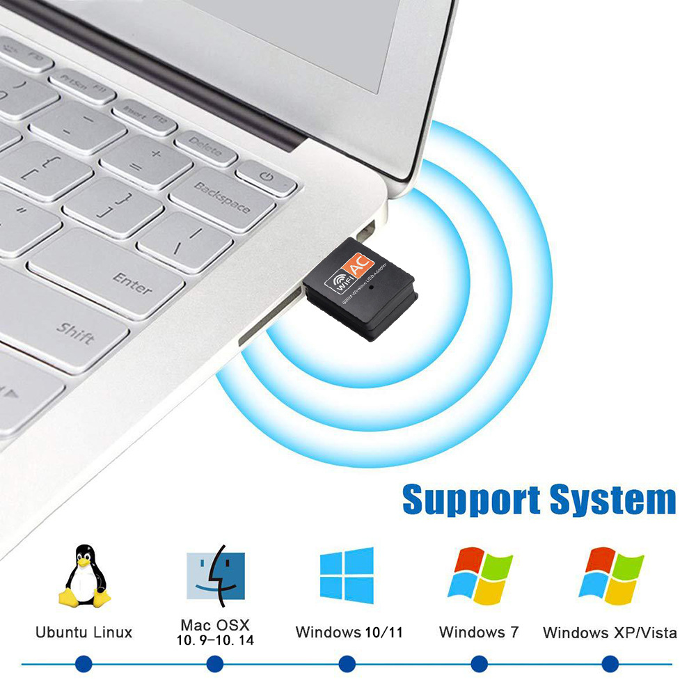 600mbps usb wifi adapter 2 4g 5g dual band wireless network adapter for pc desktop mini travel size details 1