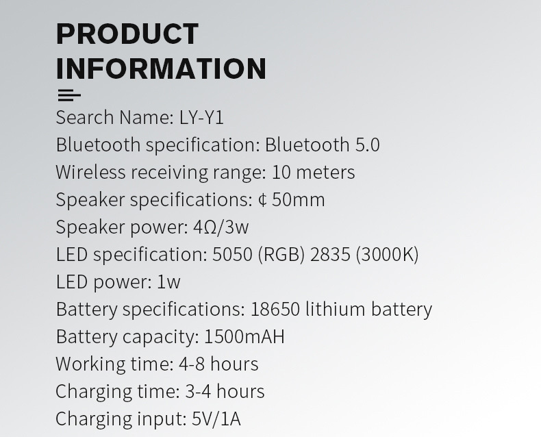 Portable RGB Light Speaker