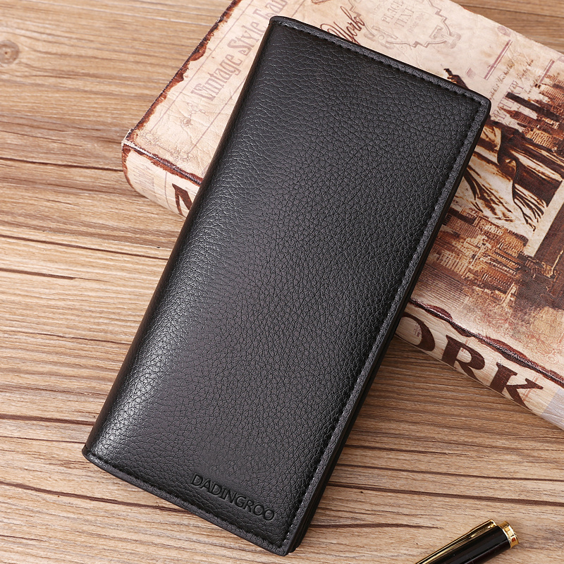 Card Holder Purse Durable Leather Wallet Long Slim Money Photo Bag Wallets  Men