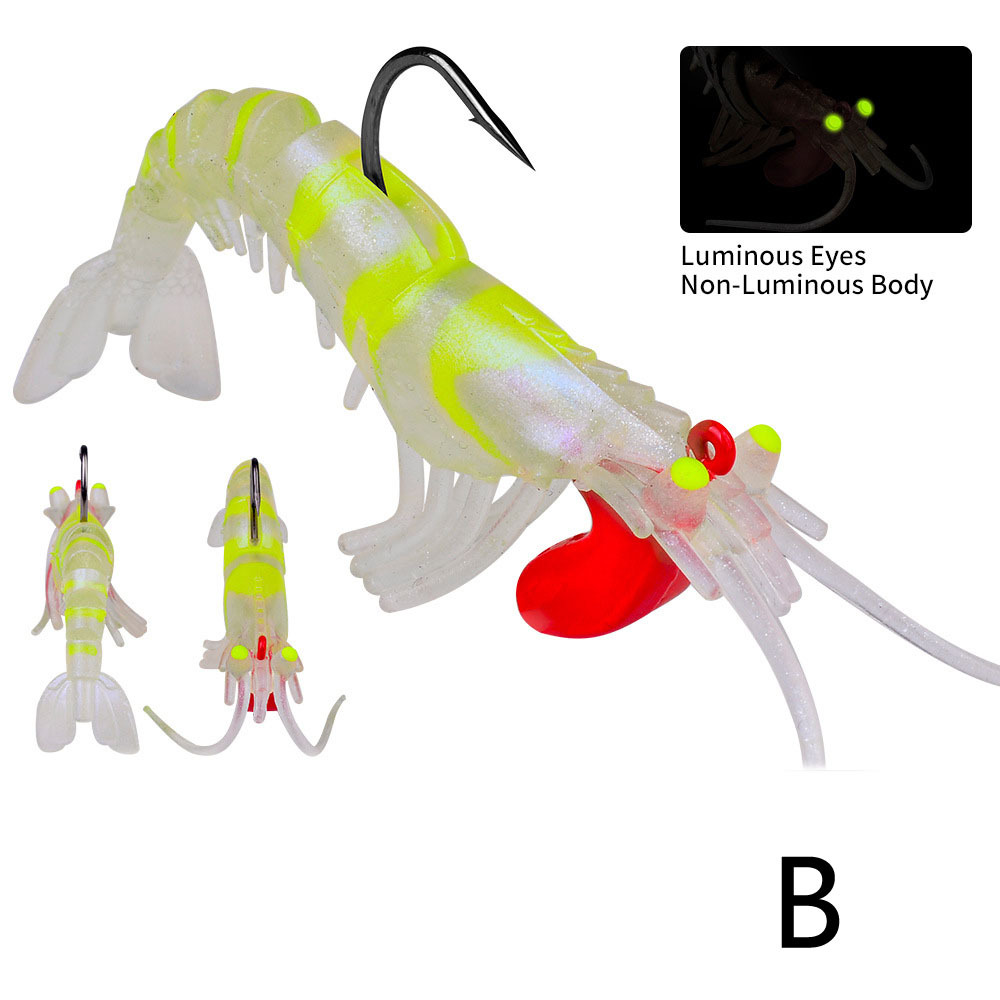 Luminous Shrimp Fishing Lure Hook Artificial Bionic Soft - Temu