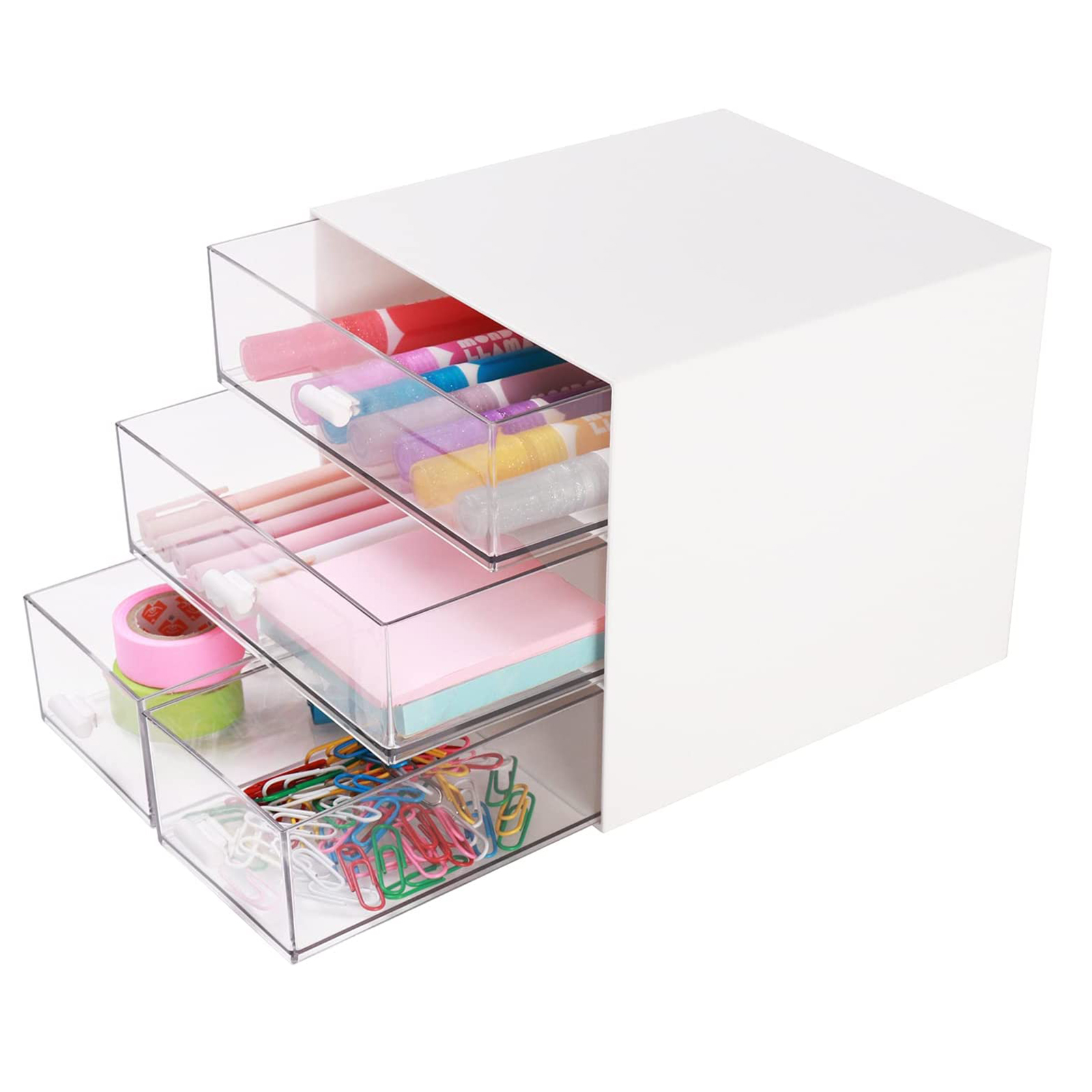 Aofa Desktop Storage Box Organizer Drawer Desk Organizer with Drawer, Desk  Storage Box, Plastic Office Stationery Supplies Organizers, Desktop