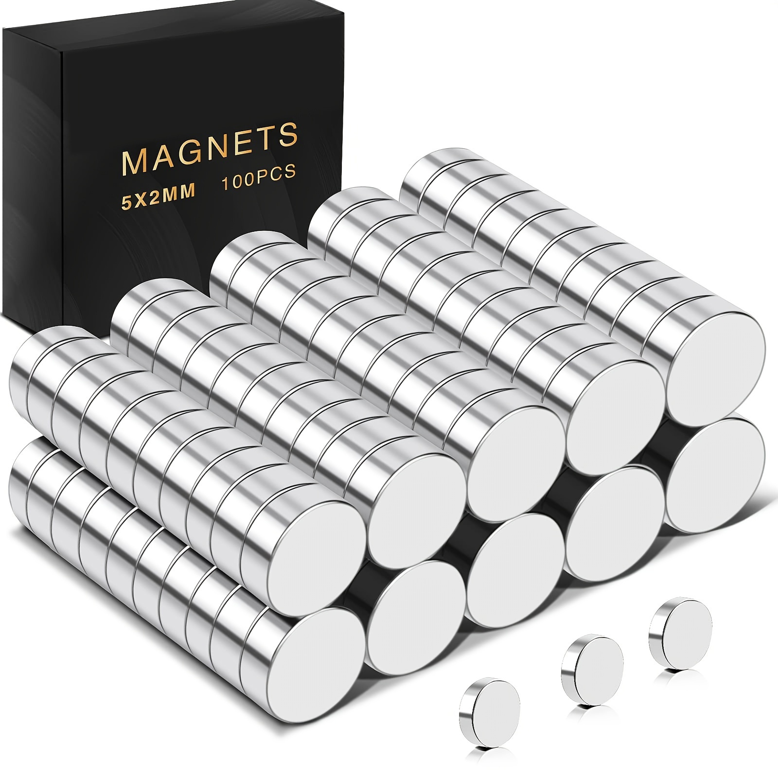 100pcs Round Small Refrigerator 5x2mm, Multiuse Tiny Mini