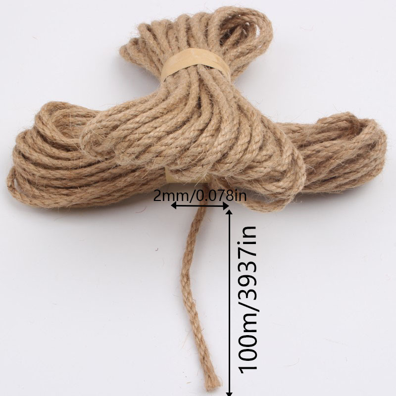  Braided Jute Ma Rope Decorative Rope Hand-Knit Burning  Texture-4Mm 20 Meters_Colon : Tools & Home Improvement