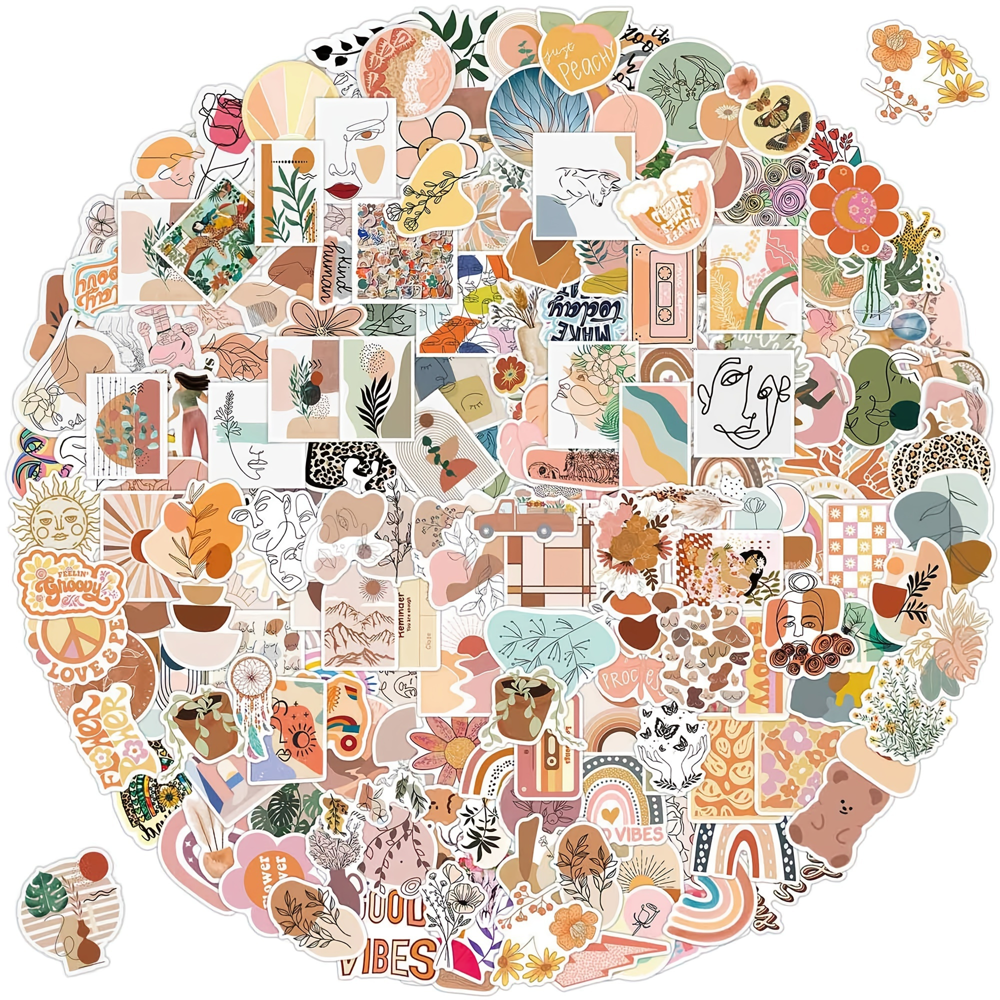  LOVELYLIFE 200PCS Aesthetic Boho Stickers Vintage Vinyl  Waterproof Stickers for Journaling Scrapbook Supplies Kit for Adults Teens  Women Teens Girls Kids Gift Decals Decor : Electronics