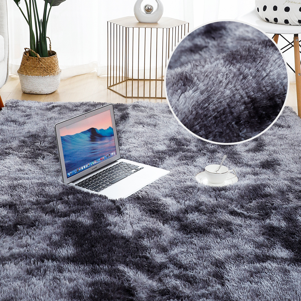 Fluffy Large Area Rug Anti-slip Round Plush Carpet Thick Bedroom Carpet  Soft Mat