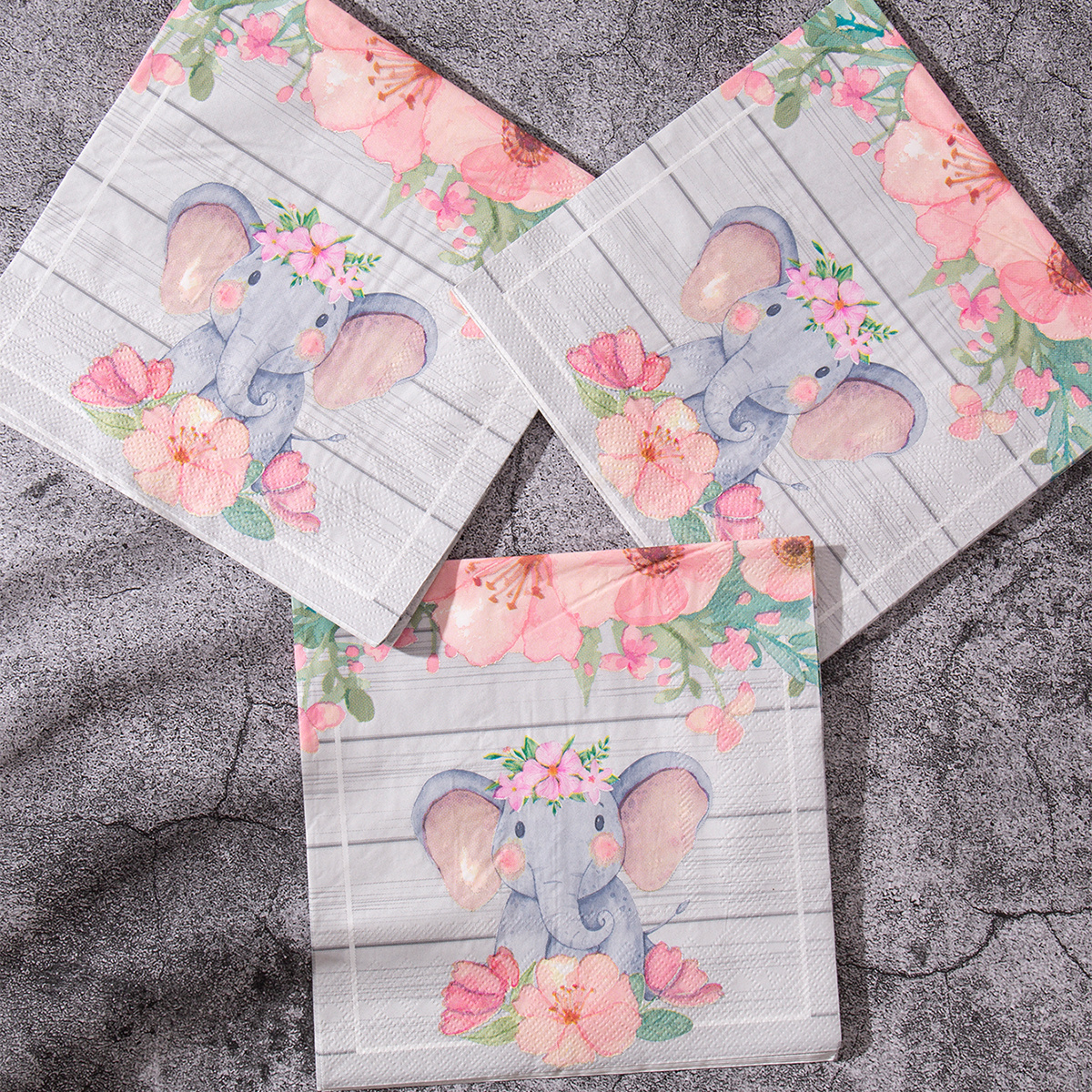 Cartoon Baby Elephant Napkin Scene Decor Room Decor Birthday Temu