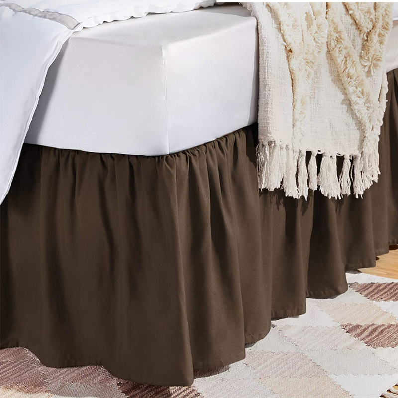 Brown bed clearance skirt queen