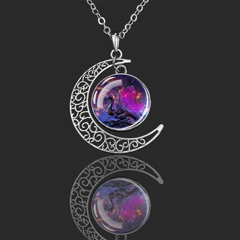 Galaxy on sale moon necklace