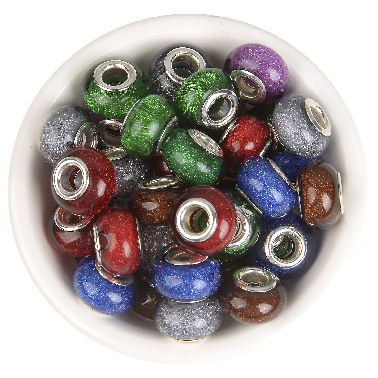 Round Resin Beads Loose Spacer Charm Beads Big Hole Jewelry - Temu