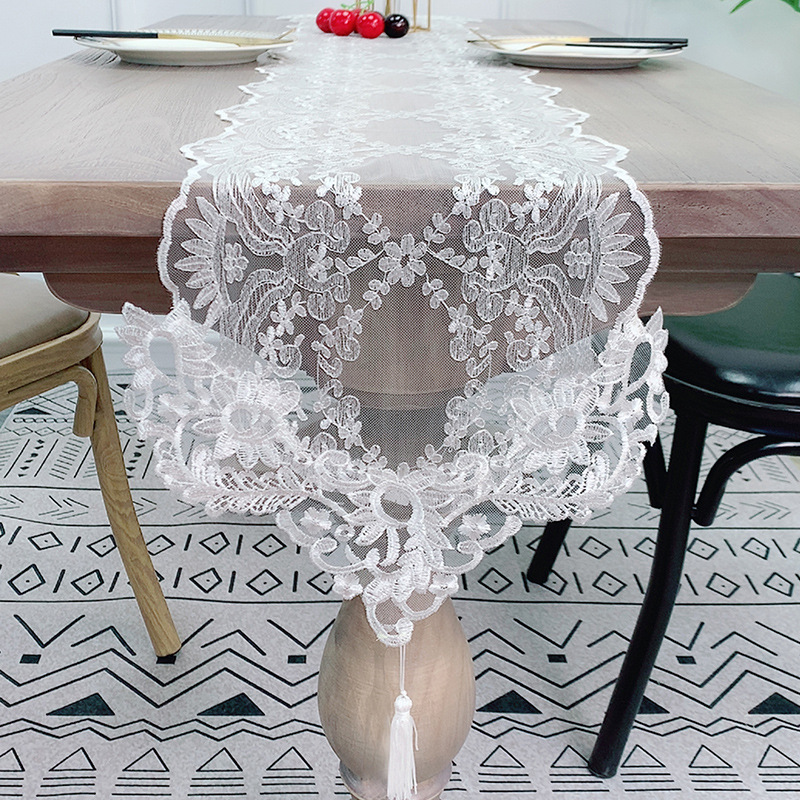 Small Flower Lace Table Runner Princess Style Lace Table Temu