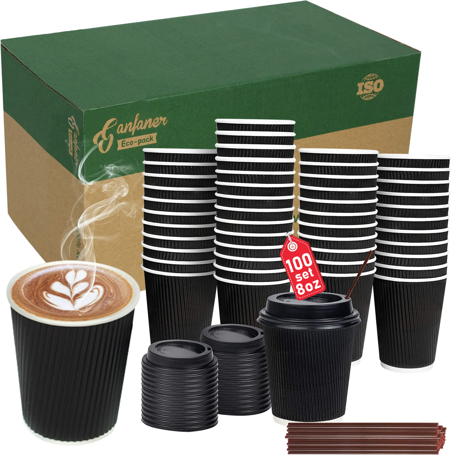 Double-Wall Disposable Coffee Cups with Lids [16oz 50 Pack] — Earth's  Natural Alternative®
