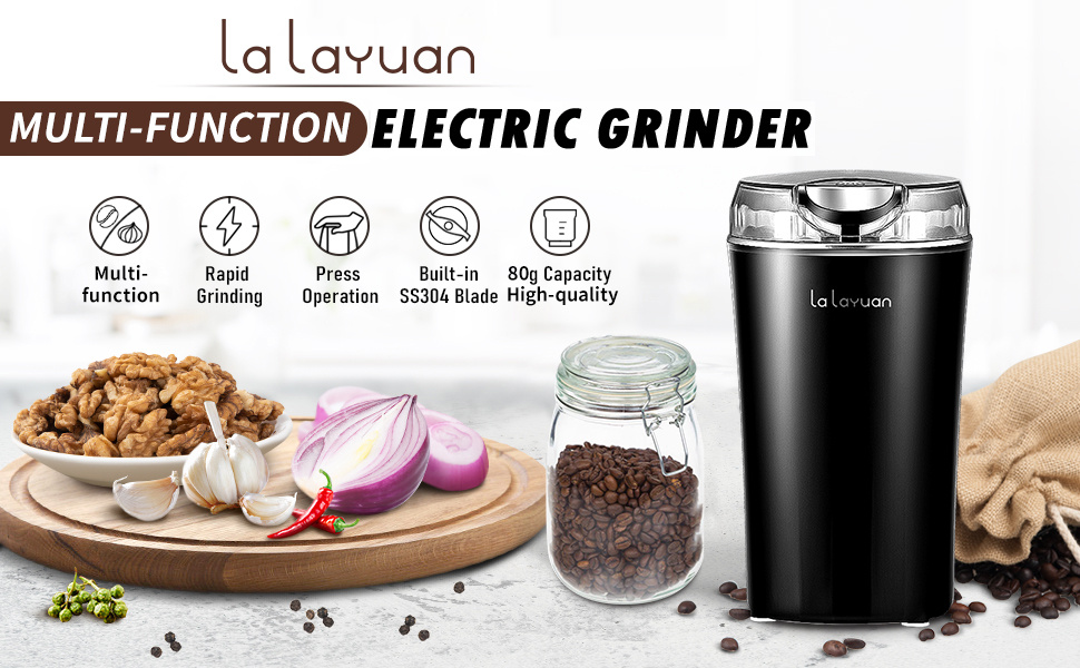 Coffee Bean Grinder Electric, 12 Cup/3oz Large Capacity Spice and Nut Grinder, 180W High Power - Brushed Silver
