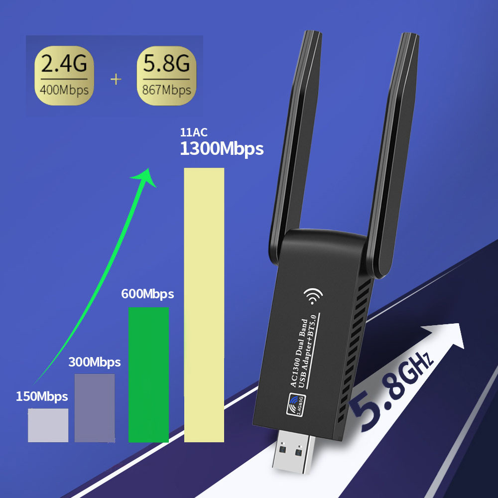 2in1 wifi and bt5 0 adapter 1300mbps usb 3 0 wifi bt 5 0 adapter dongle dual band 2 4g 5ghz wifi 5 network wireless wlan receiver driver free details 2