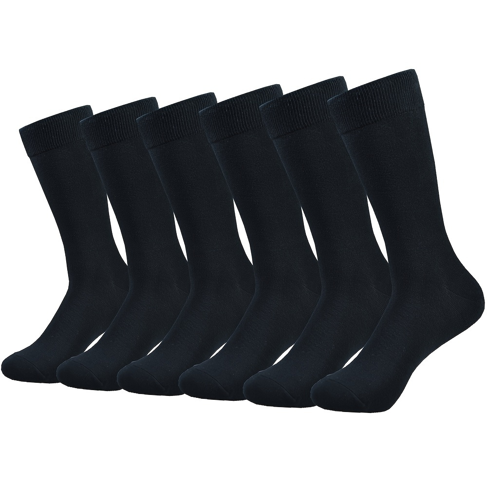 

6pairs Men's Cotton Plain Color Sweat Resistant Anti-odor Comfortable Over The Calf Socks