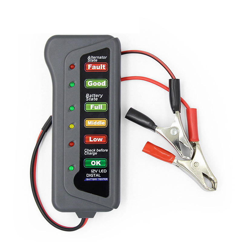 Trade Shop - Tester Digitale 12v 6 Led Verifica Controllo Batteria  Alternatore Auto Moto Test