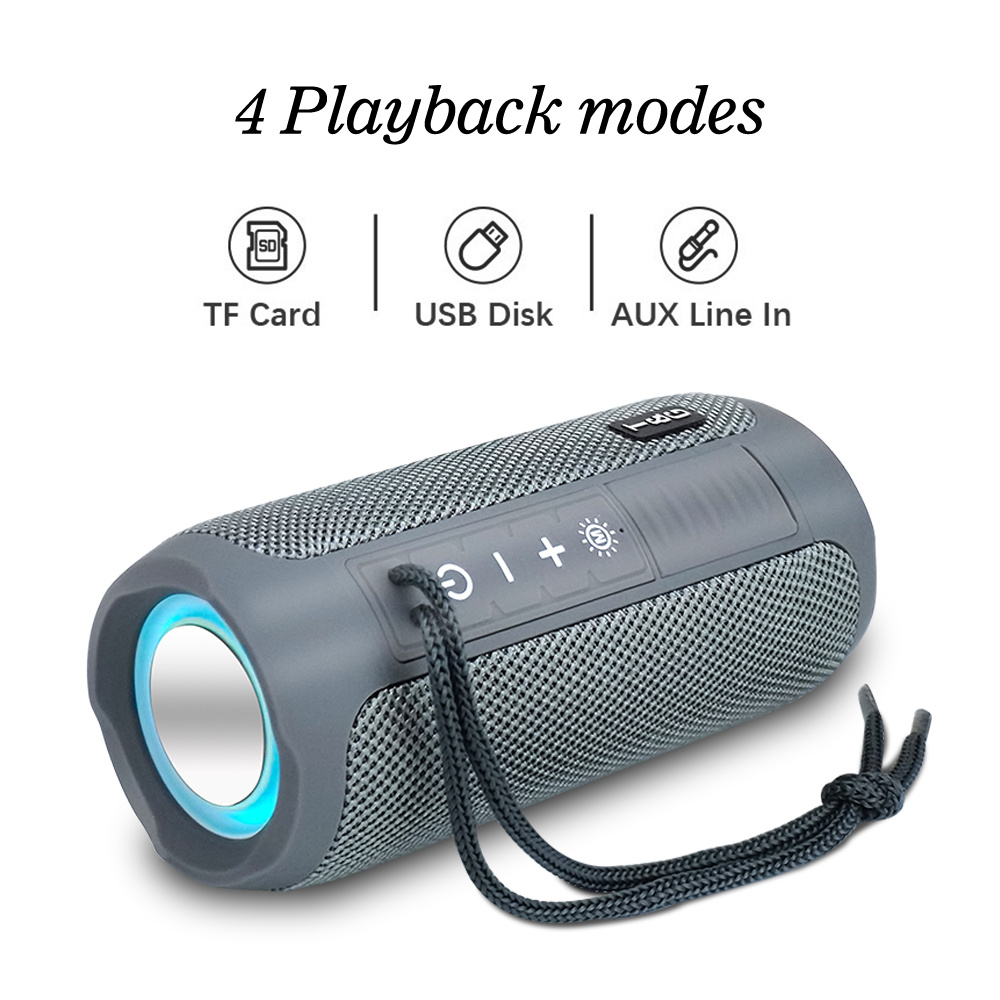Haut-parleur Bluetooth portable noir 20W Wireless Subwoofer Imperméable  Outdoor Speaker Support Auxiliary TF Subwoofer Speaker |(Le noir)