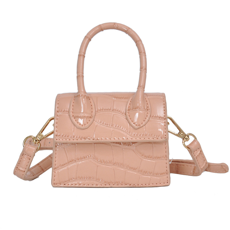 Crocodile Embossed Hourglass Handbag Sweet Pink