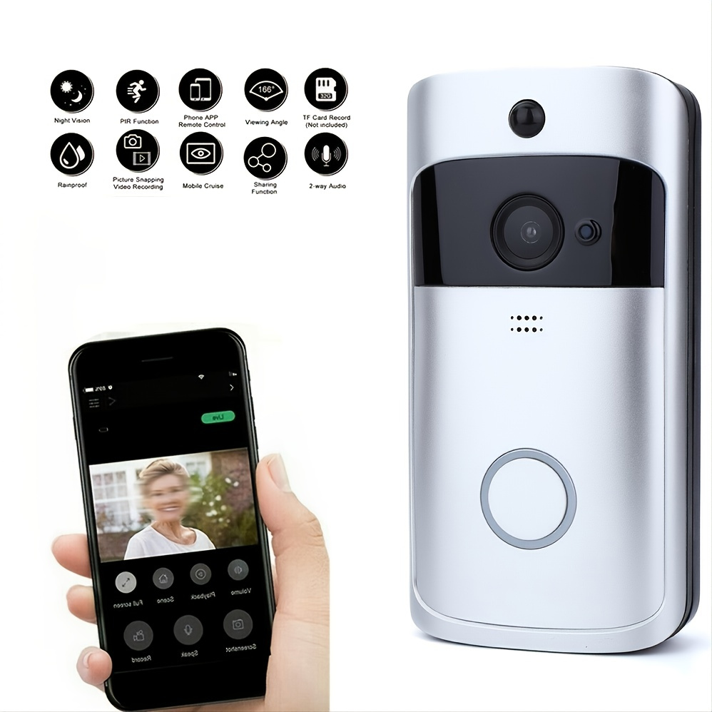 Wireless Wi Fi Doorbell Waterproof Wall Hanging Remote Control Doorbell ...