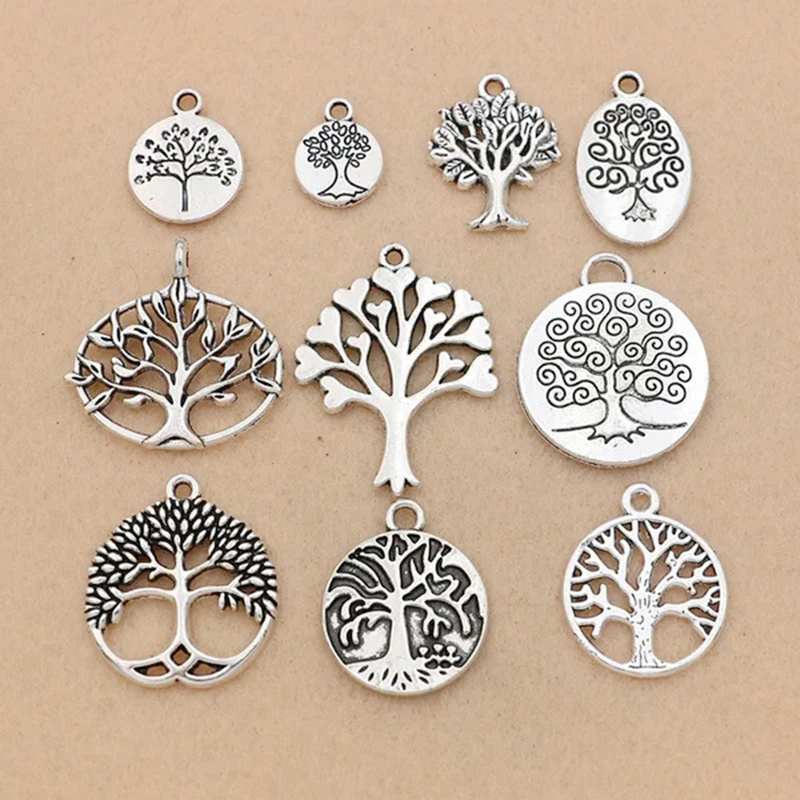 Image of 10pcs Mix Tree Of Pendant For Jewelry Making Bracelet Necklace Accessories Jewelry Findings Diy Craft