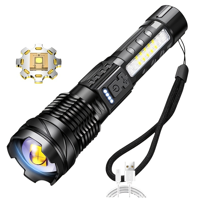 Rechargeable Flashlights Led Flash Light With Usb Cable Waterproof Handheld Flashlight For