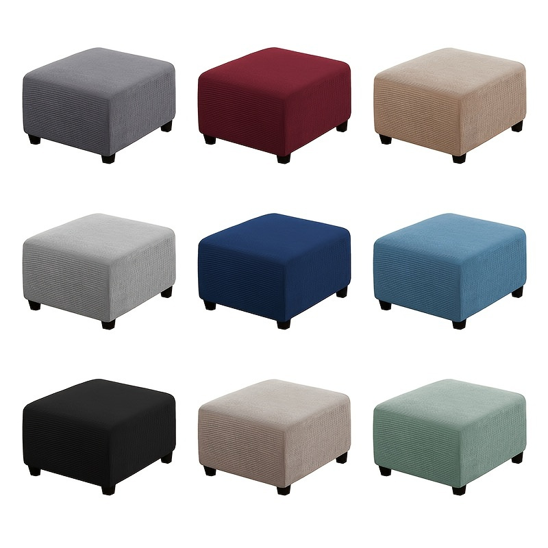 1pc OTTOMAN Elastic All-inclusive Stool Cover Chair Cover, Square Ottoman Covers Ottoman Slipcovers Folding Storage Stool Furniture Protector