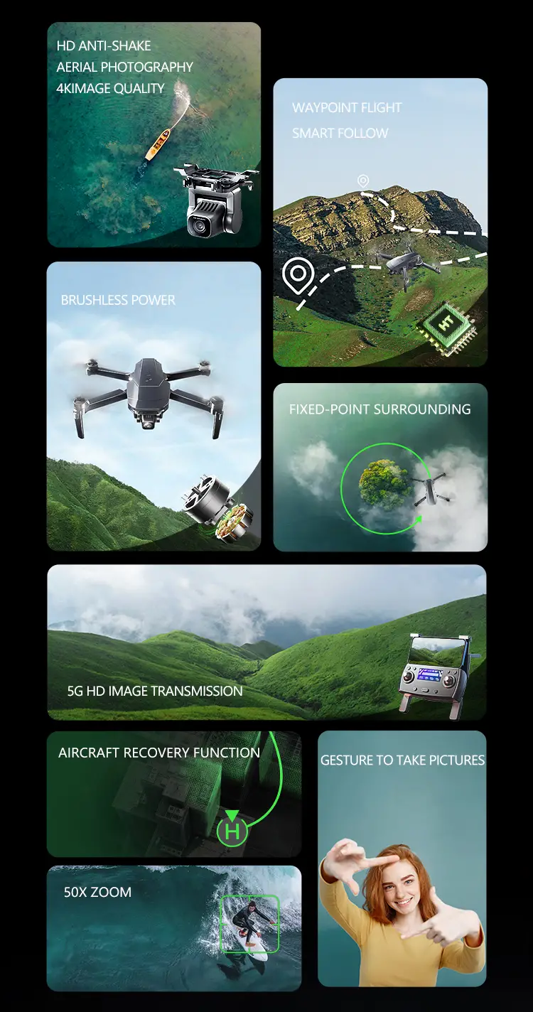 capture stunning aerial photos 4k movies with this powerful drone anti shake gimbal details 2