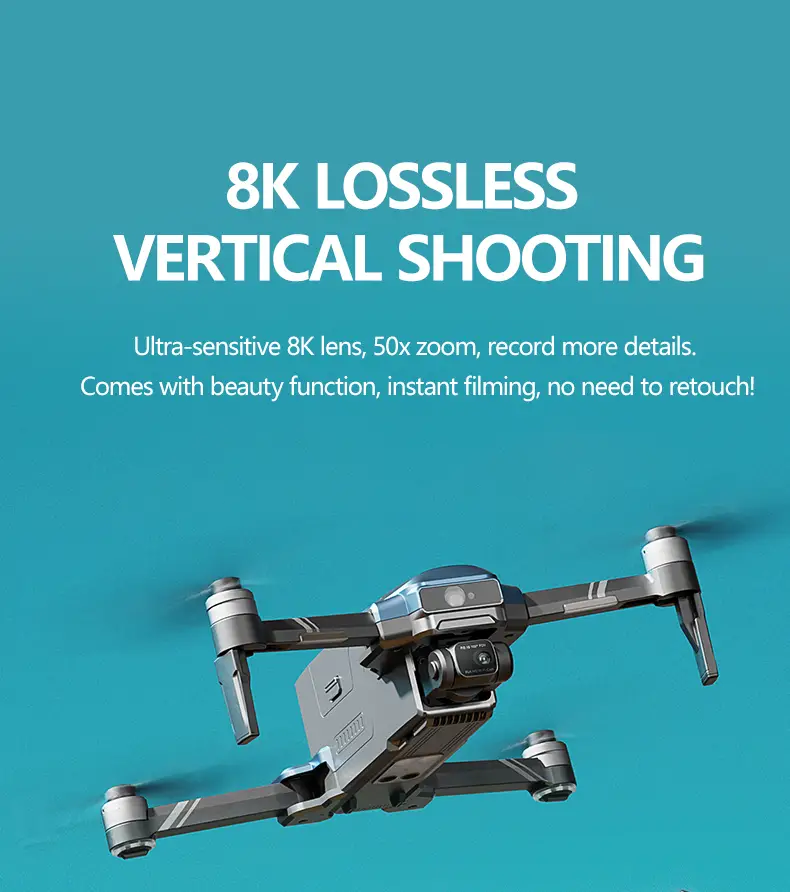 revolutionary hd camera drone digital image transmission obstacle avoidance 3 axis mechanical self stabilizing gimbal hisilicon chip remote control gesture photography long battery life wind resistance details 10