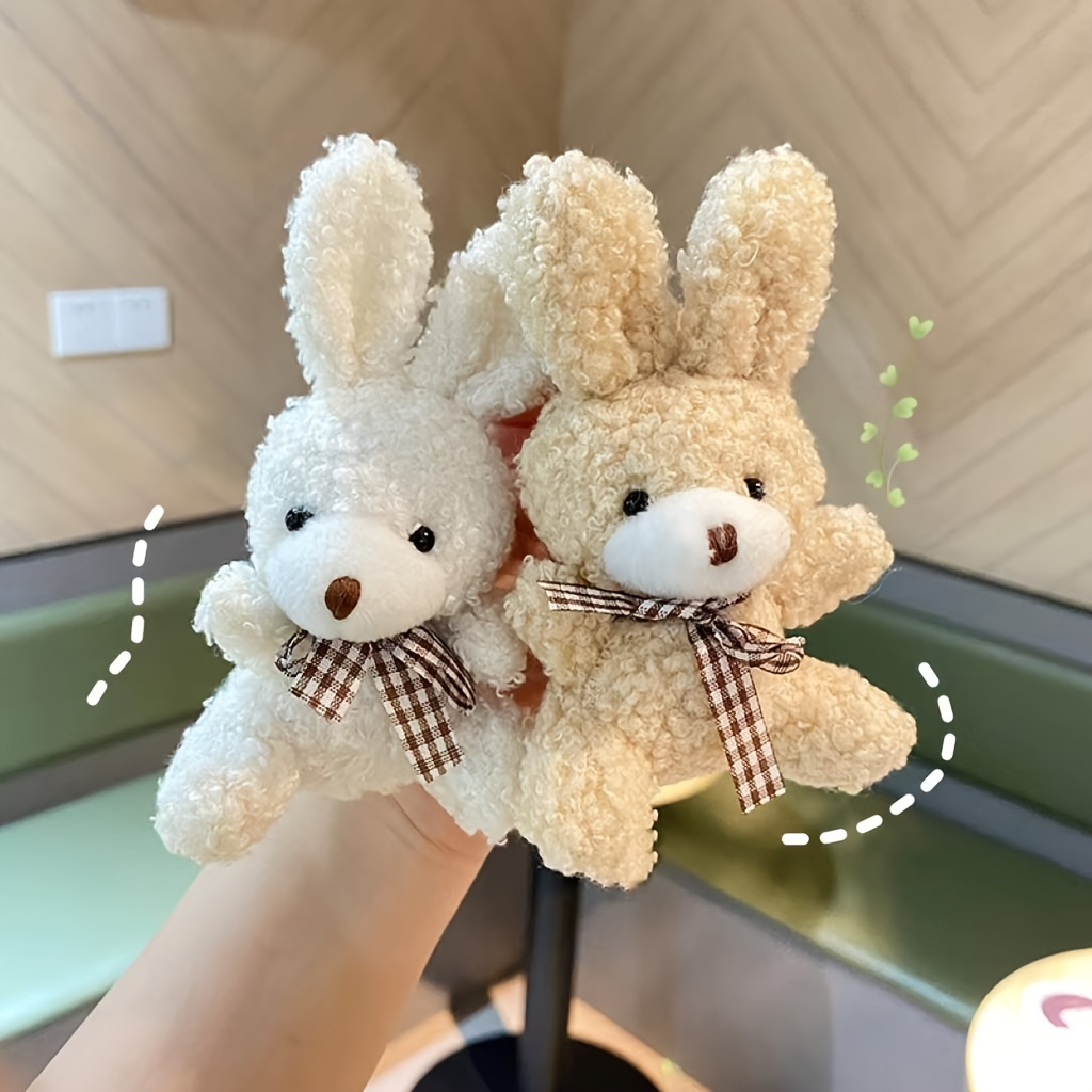 Houndstooth Rabbit Doll Keychain Cute Animal Key Ring Purse Bag Backpack  Car Charm Earphone Accessory Women Girls Gift - Temu