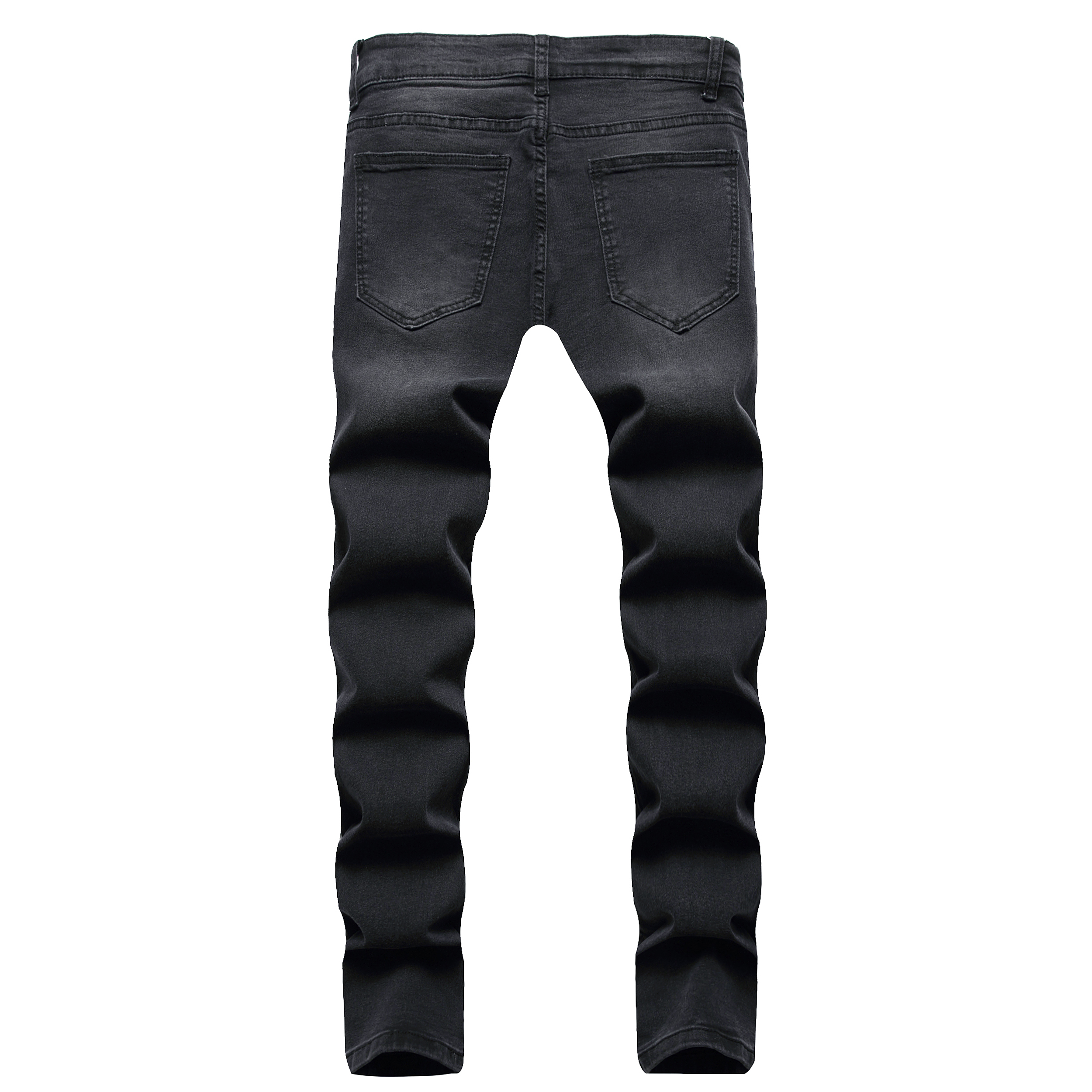 Men's Stylish Casual Slim Black Cotton Jeans - Temu