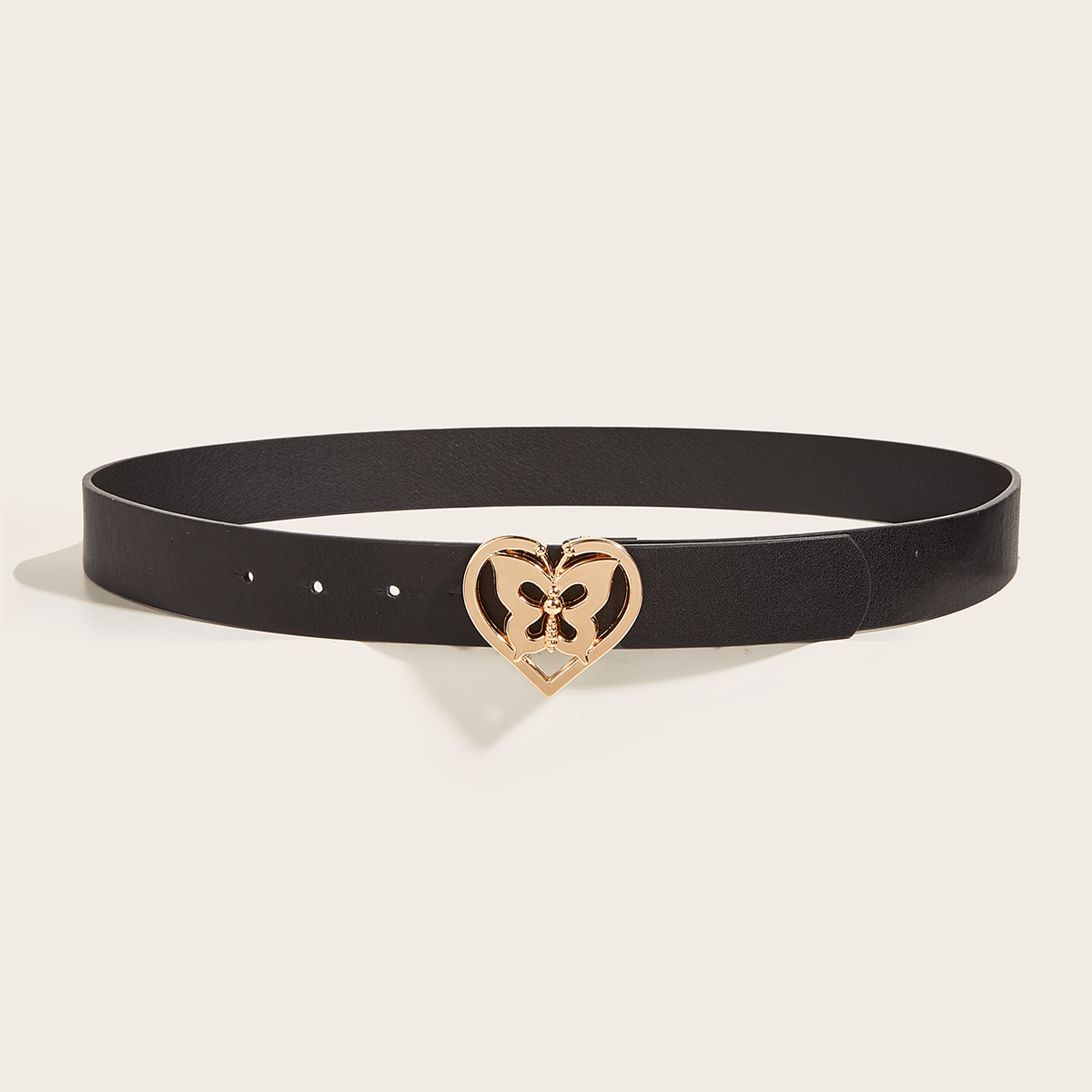 Heart Shaped Belt Elerevyo Women's Heart Buckle PU Leather