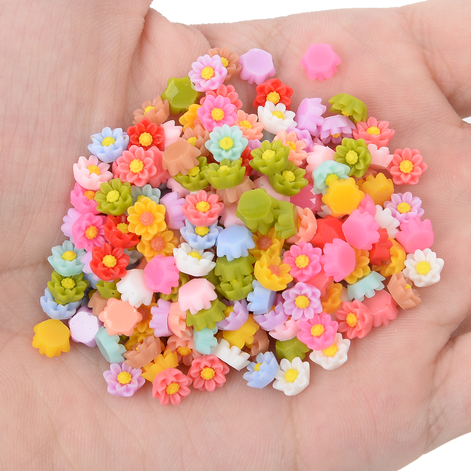 Candy Color Sunflower Resin Flat Back Cabochon Beads Jewelry - Temu Canada