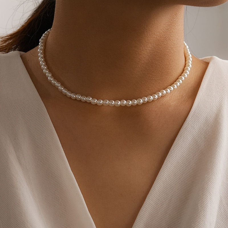 Pearl Sweater Chain Wedding Party Ladies Necklace - Temu