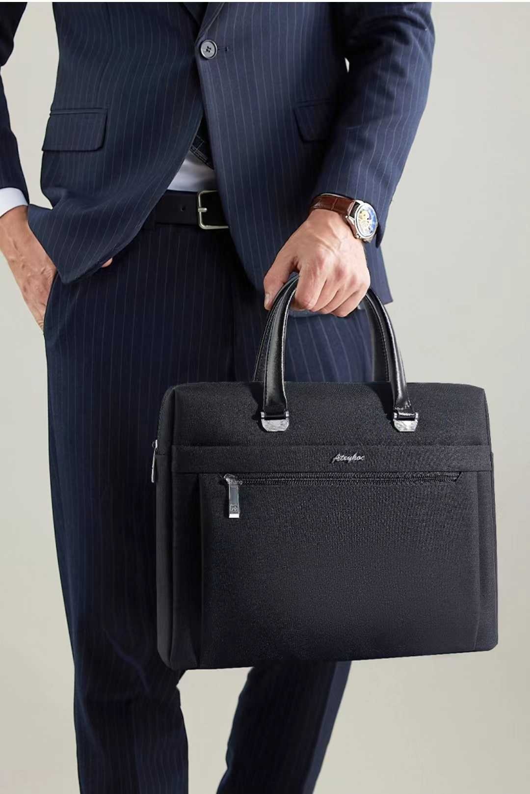 Mens Briefcase High Density Canvas Fabric With Exquisite Temu