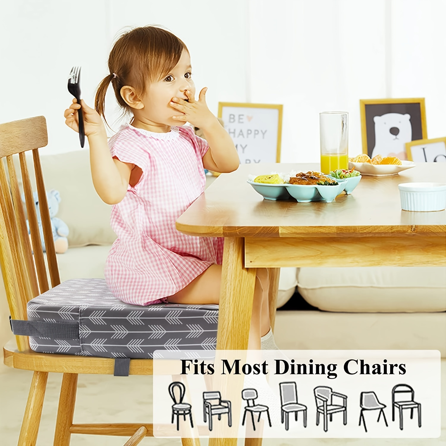 Asiento elevador para mesa de comedor para niños pequeños, asiento elevador  inferior antideslizante para mesa, asiento elevador para niños/niños/bebés
