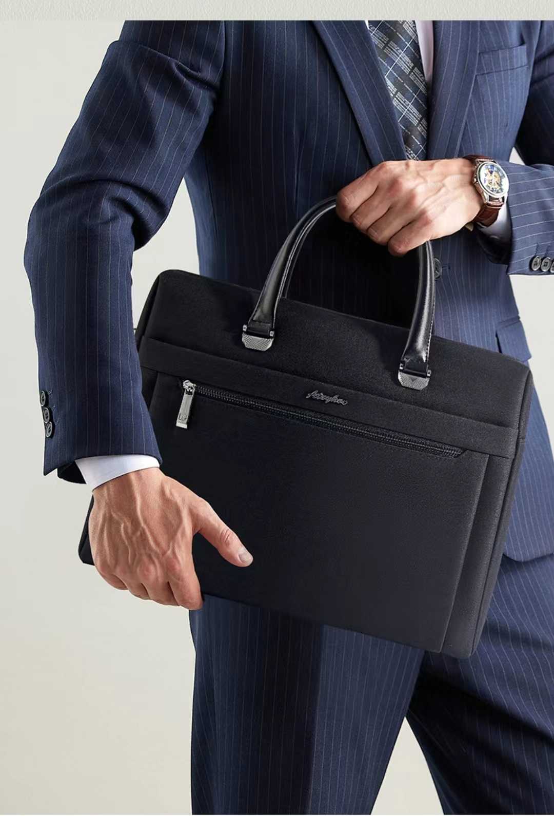 Mens Briefcase High Density Canvas Fabric With Exquisite Temu