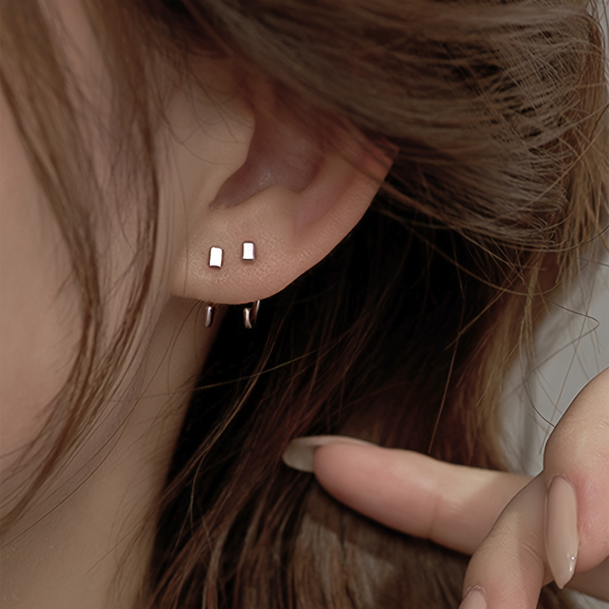 

Small Ear Helix Cartilage Earrings Hoop Huggie Earrings Minimalist Stud Earrings 2 Pcs Ear Jewelry Decor