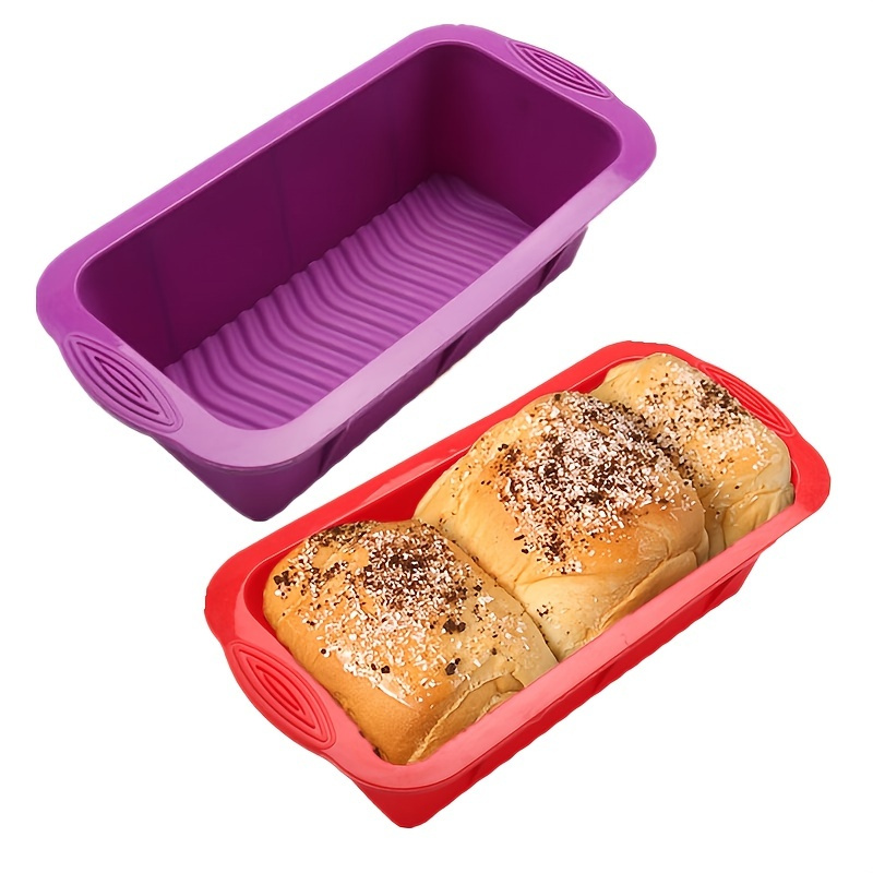 1pc Silicone Bread Baking Pan, Morandi Color Non-stick Loaf Pan, Toast Bread  Mold, Corrugated Bread Pan, Ideal For Home Baking Bread, Cake