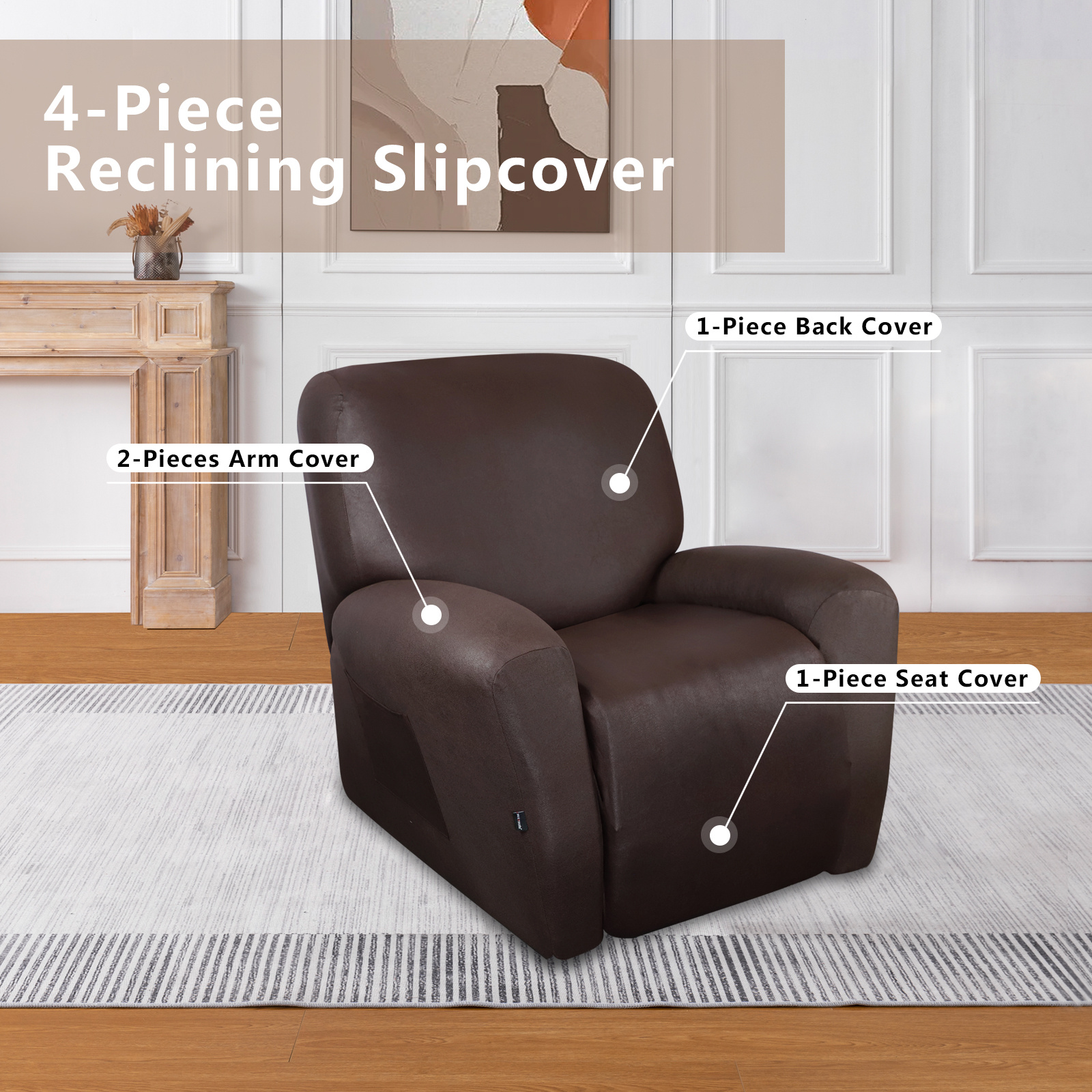 Leather like Spandex Recliner Chair Covers Set Recliner Temu