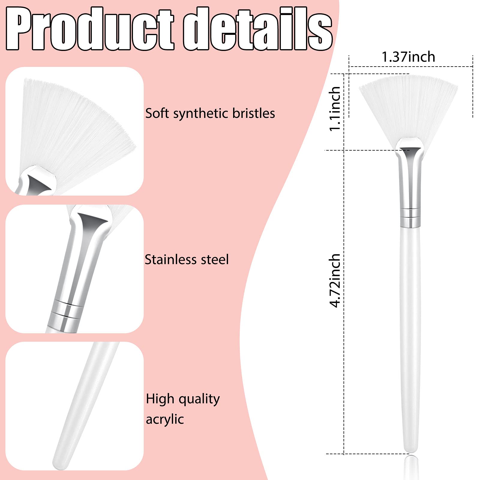 Fan Brushes Facial Applicator Brush Soft Fan Brushes Acid Temu