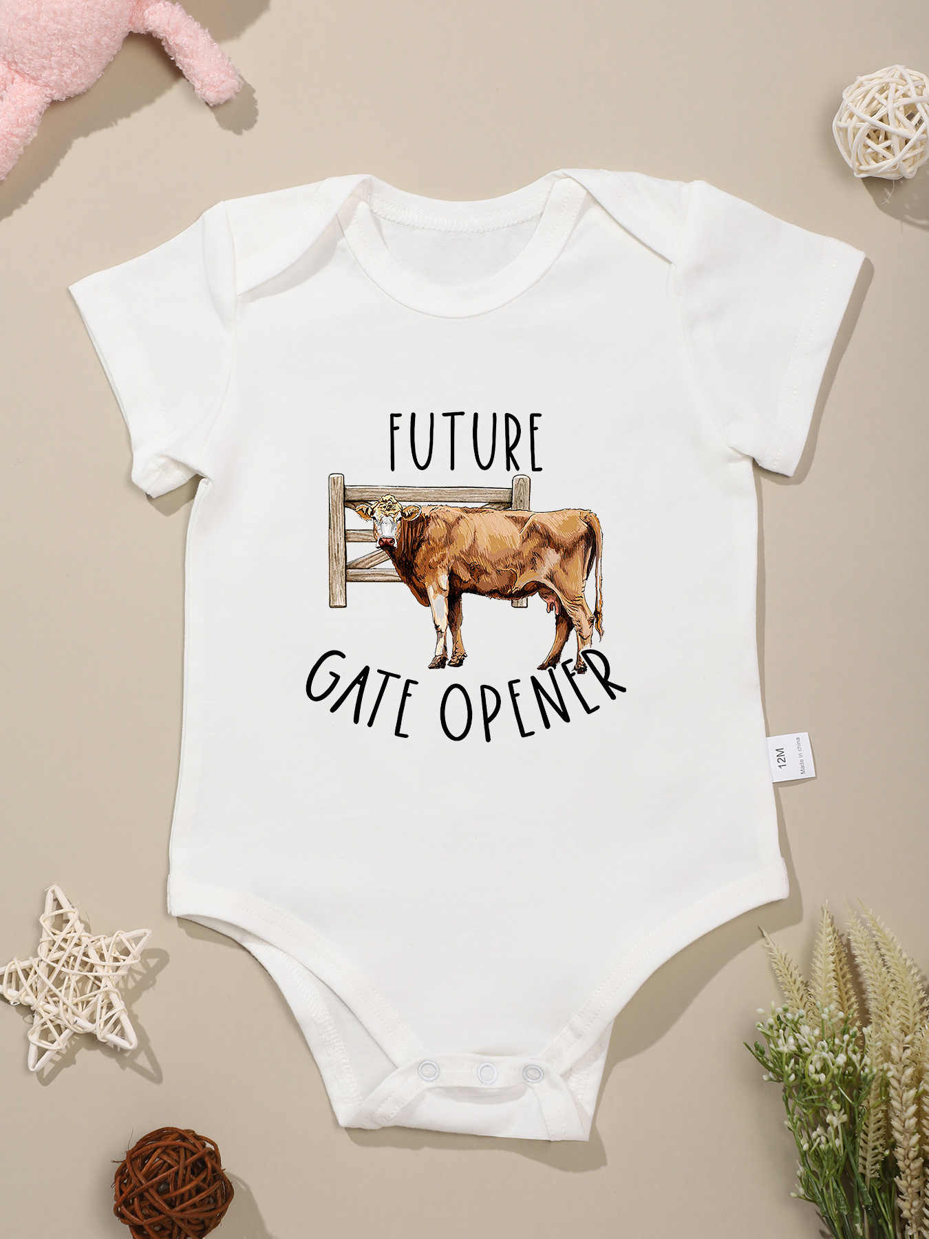 "future Gate Opener" Baby Boys Onesie Cotton Short Sleeve Temu