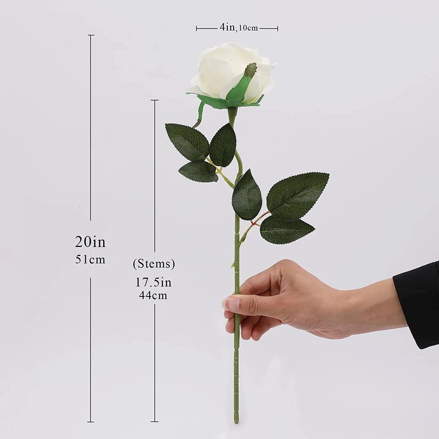 Office Decoration Artificial White Roses Realistic Temu