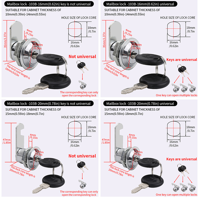 Cam Lock Set Cylinder Cam Locks Secure Mailbox File - Temu