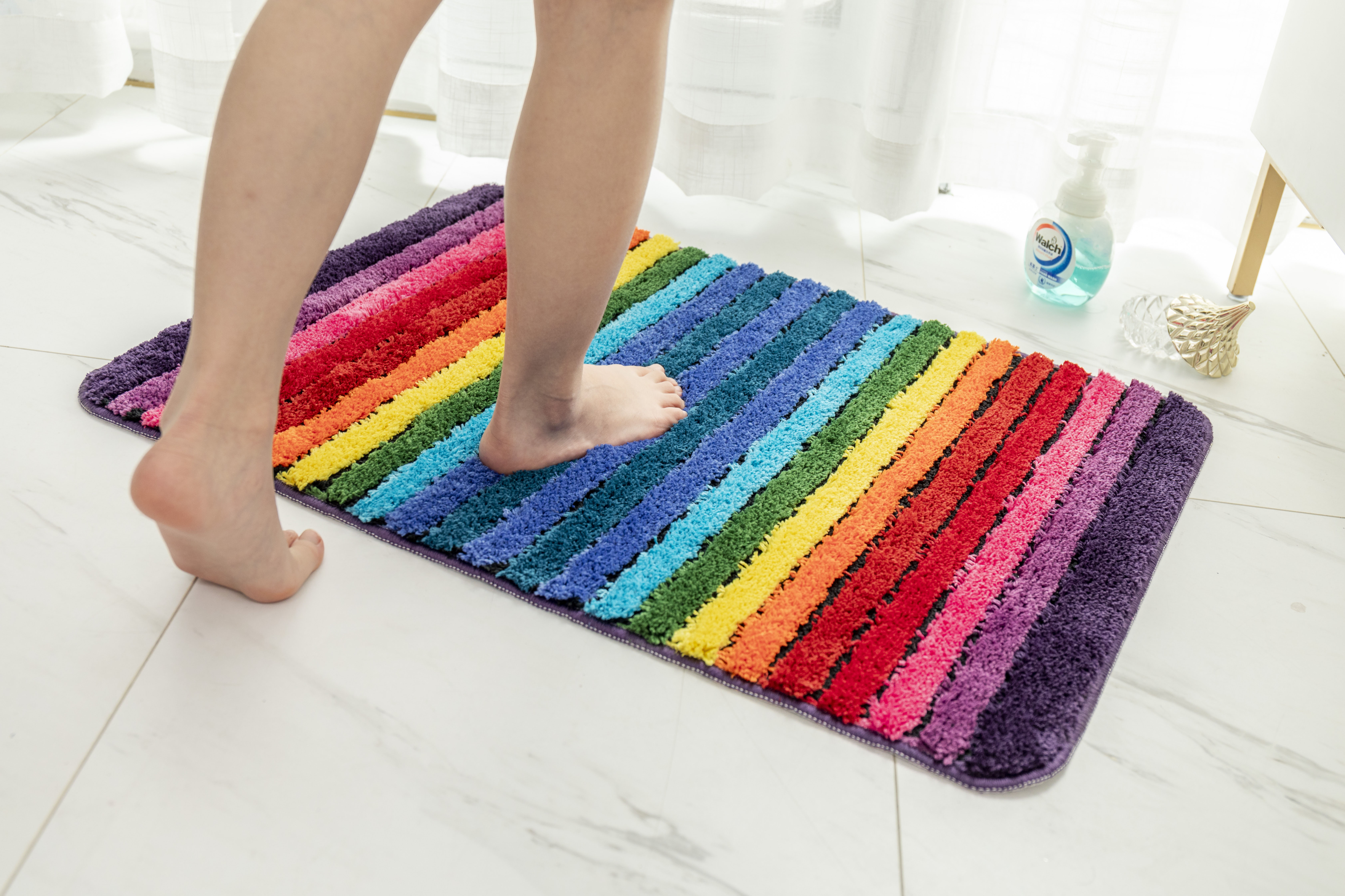 Homenity Multicolor Super Absorbent Soft Waterproof Bathroom Mat