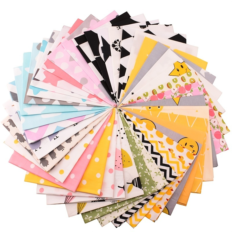 

40pcs/lot 10x10cm/3.9x3.9in Random Color Printed Twill Cotton Fabric For Diy Quilting Sewing Doll Sheet