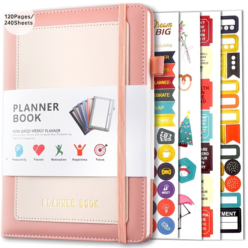 

2023 Weekly And Monthly Planner, To Do List Notebook With Stickers (120 Pages/240 Sheets)