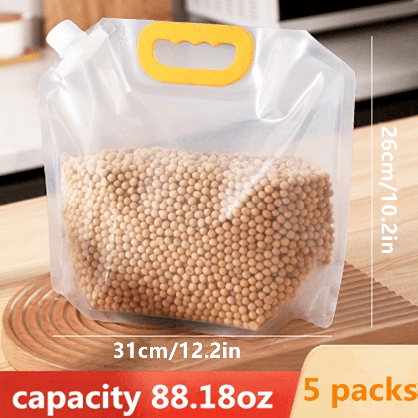 Reusable Storage Zipper Bags With Handle And Nozzle, Sub Packaging