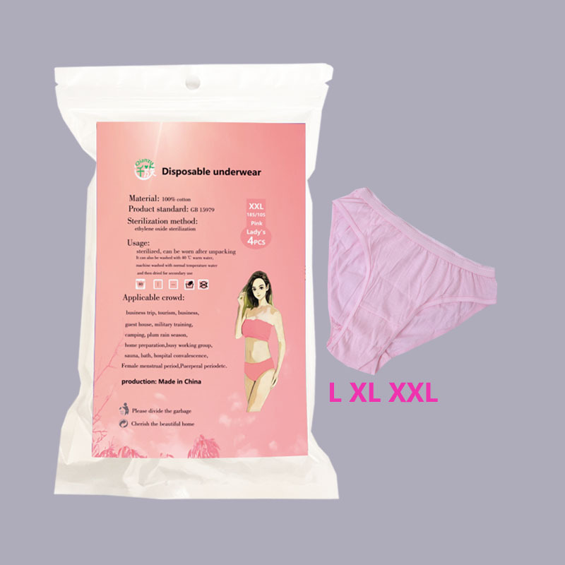 Disposable Women's Disposable Cotton Underwear Size L / XL / XXL