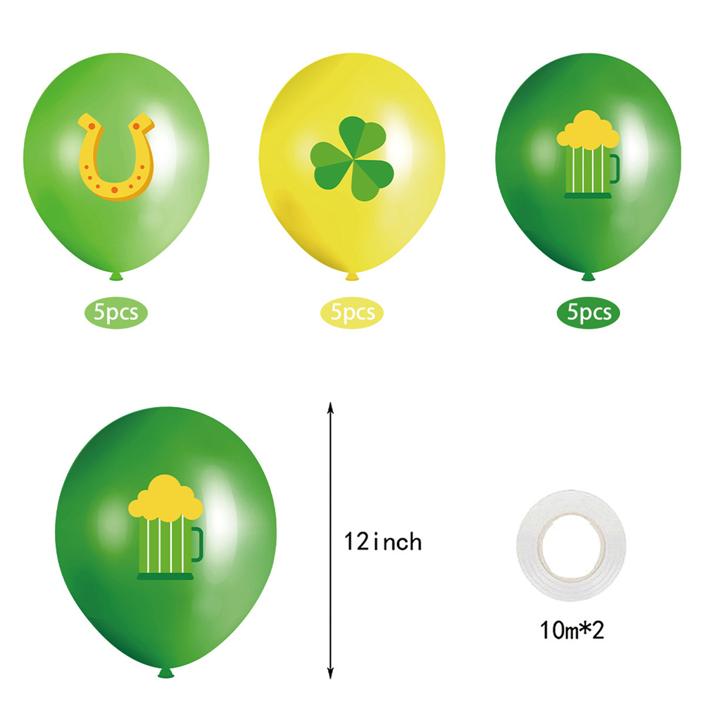 Irish Theme Balloon Set, St. Patrick's Day Atmosphere Scene Arrangement