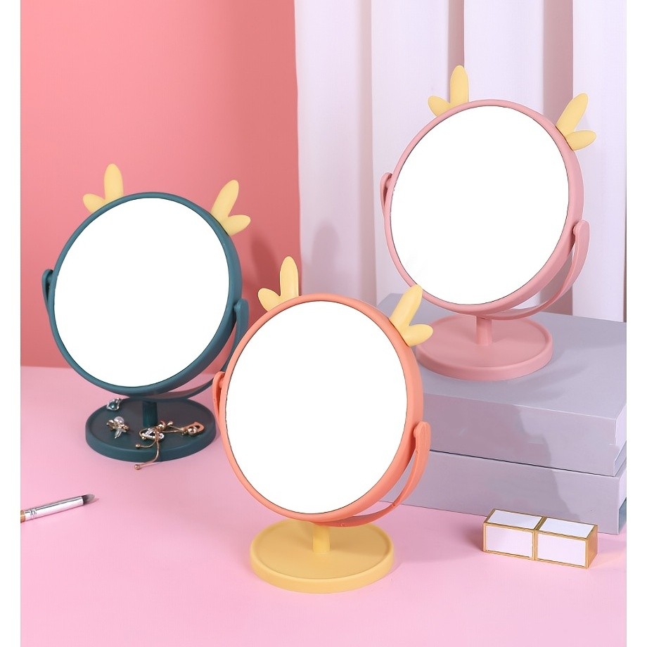 Desktop Cat Shape Makeup Mirror With Stand Cartoon Cute - Temu