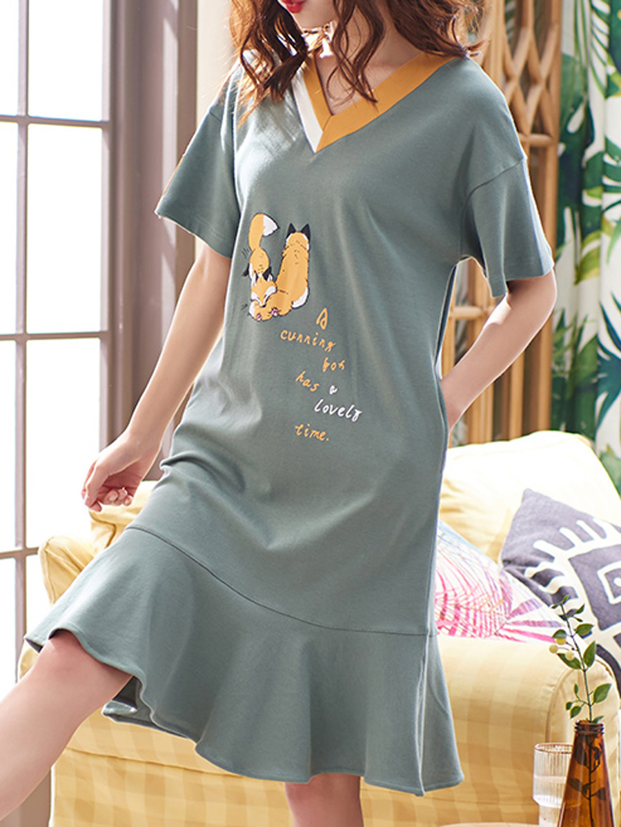 ODAWA Paw Animal Footprint Colorful Women's Nightgowns Loose Comfy Pajamas  Dress Short Sleeve Sleepshirt, Cactus on Darkbackground, Small : :  Clothing, Shoes & Accessories